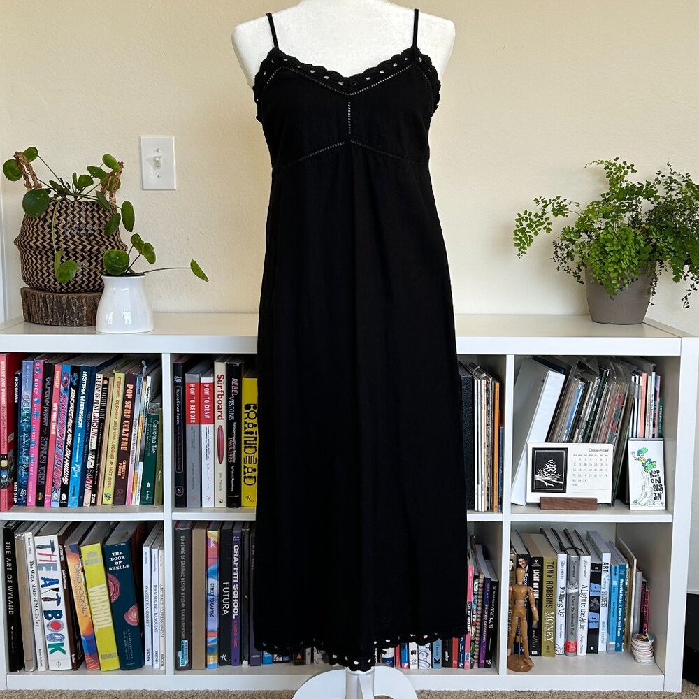 Linen-Blend Cami Midi Dress - OLD NAVY